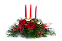 Svietnik s troma ružami a sviečkami