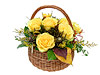 Košík žltých ruží