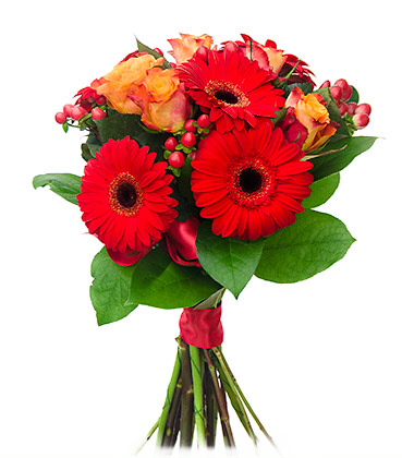 Orange Roses & Red Gerberas