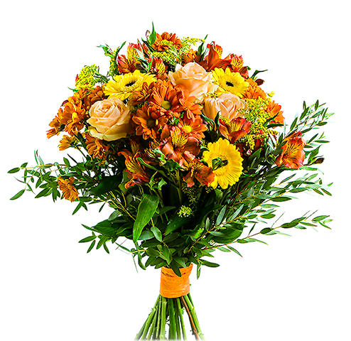 Orange Bouquet with Roses