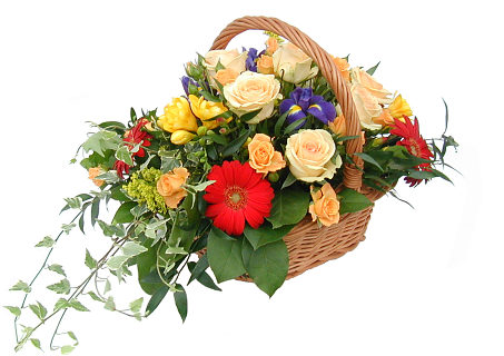 Romantický košík kvetov